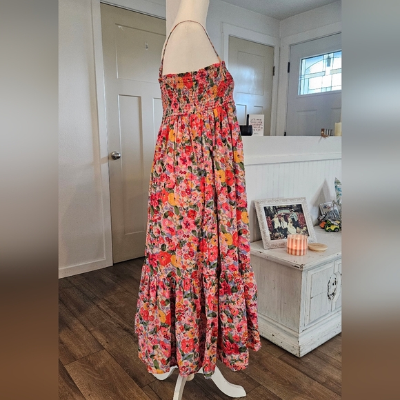 Worn Once - NATURAL LIFE - Pink/Blue Floral Layered Long Dress/Skirt - Size L - Picture 3 of 6